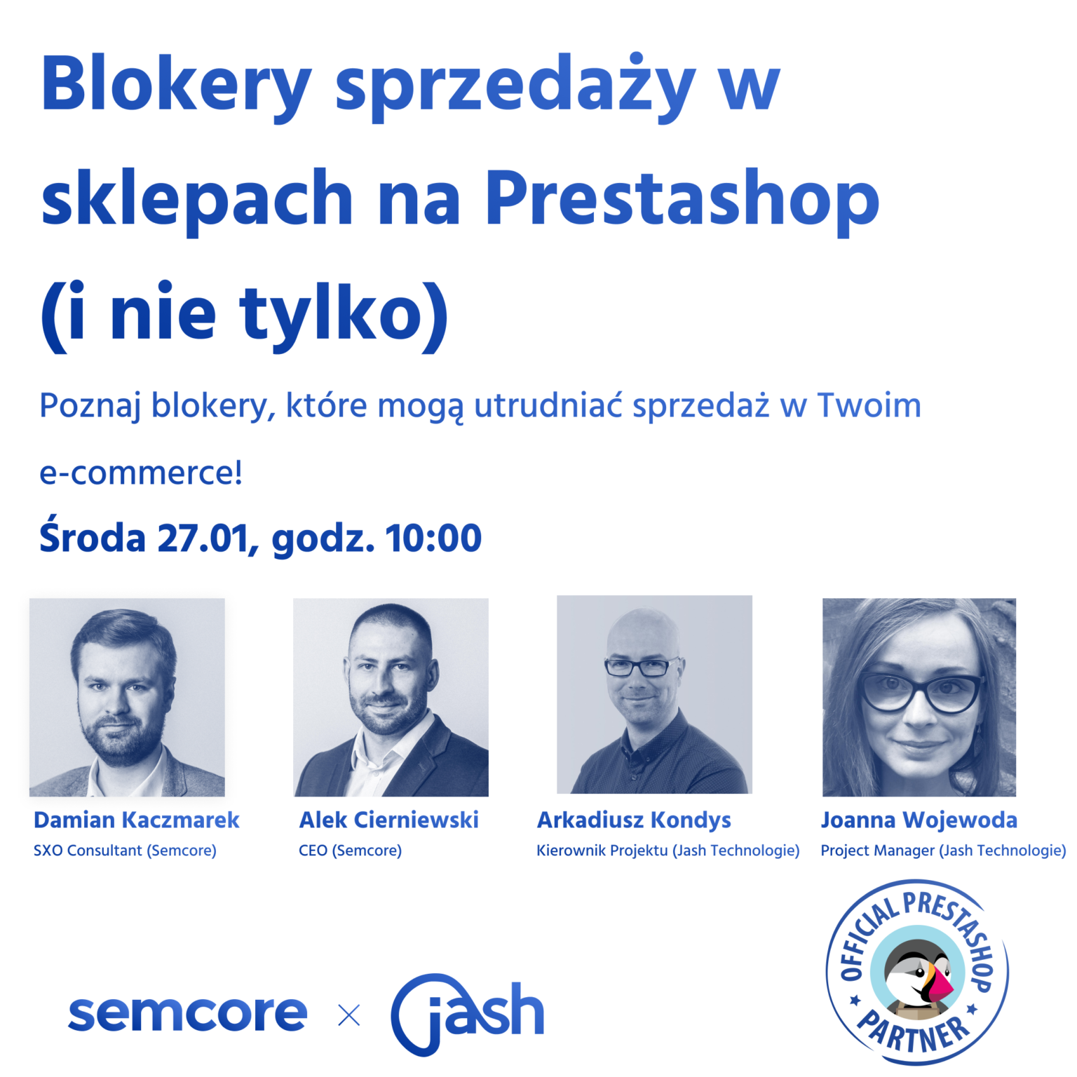 Webinar: Blokery sprzedaży w sklepach na Prestashop (i nie tylko).