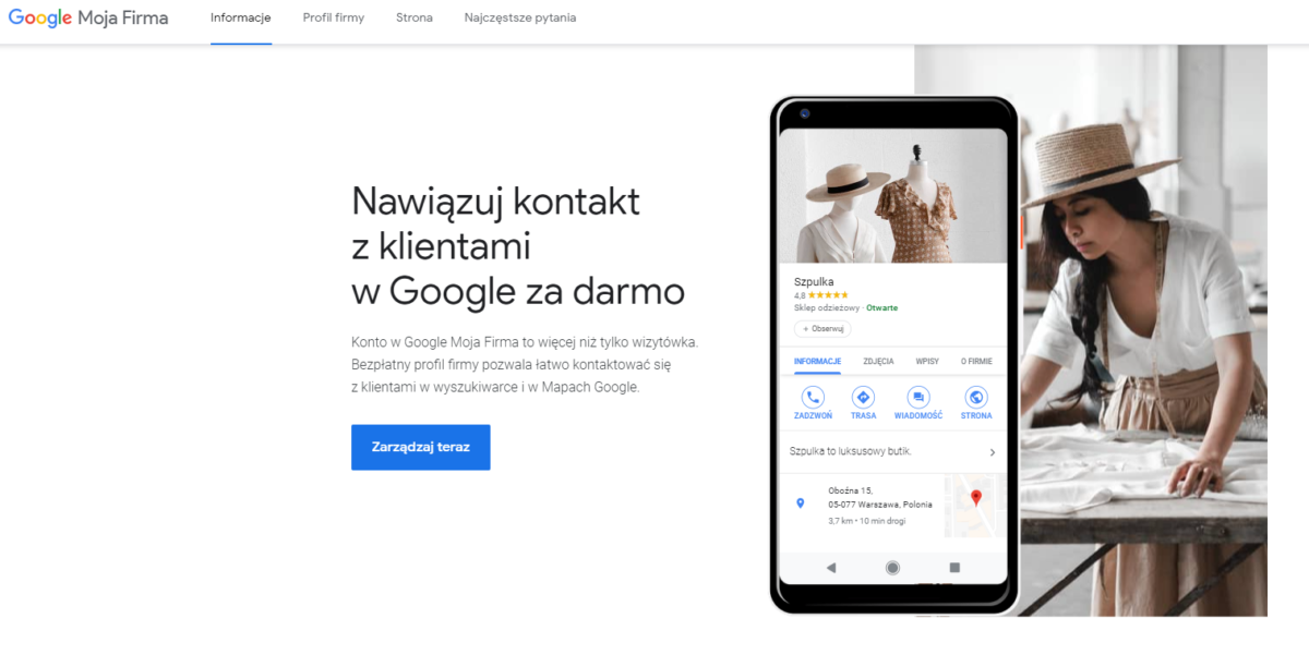 wizytówka google