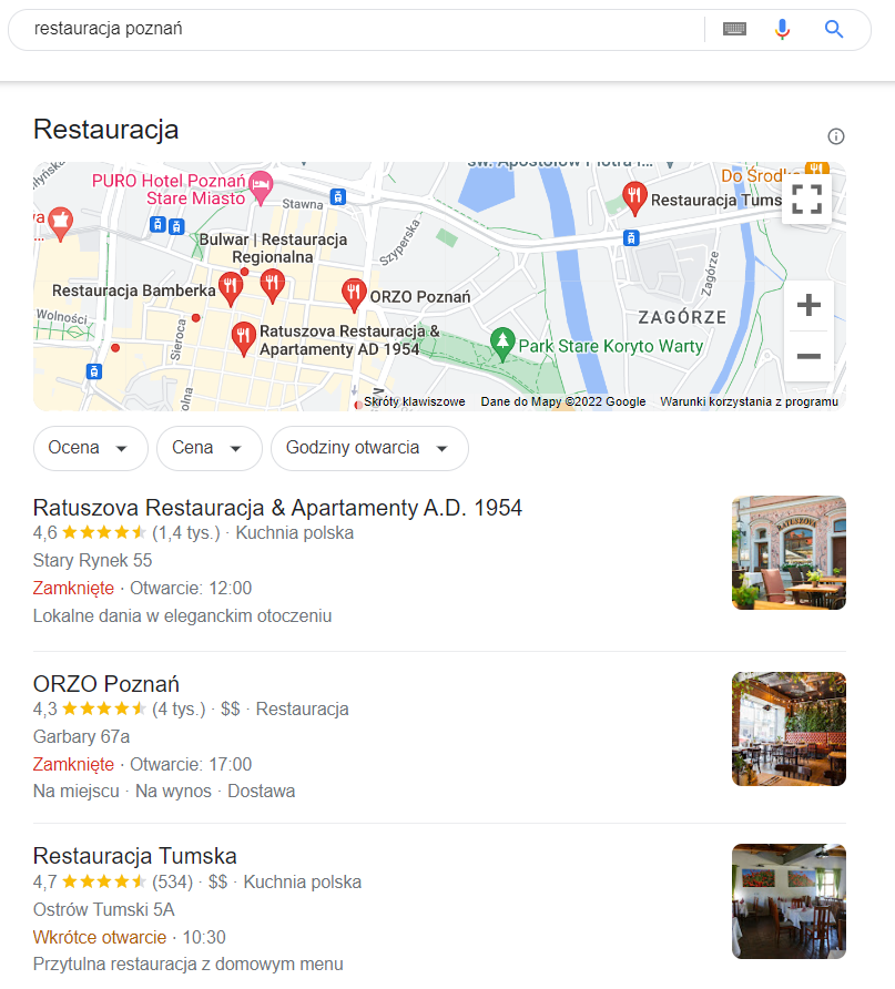 pozycjonowanie restauracji