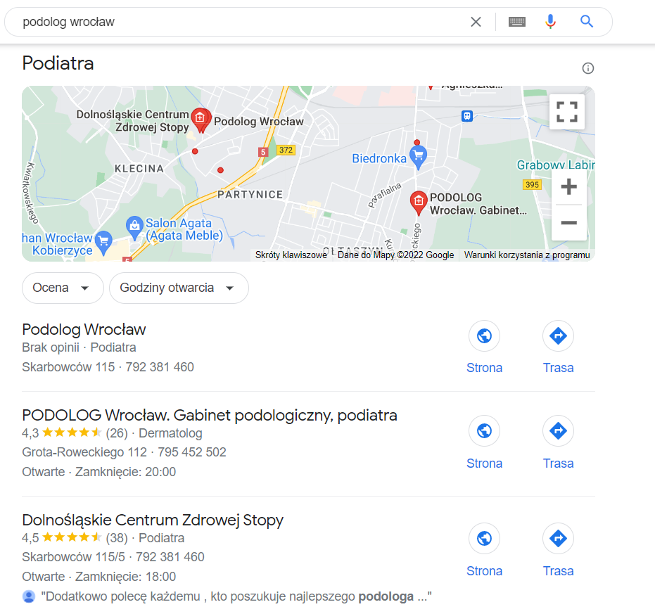 pozycjonowanie podologa