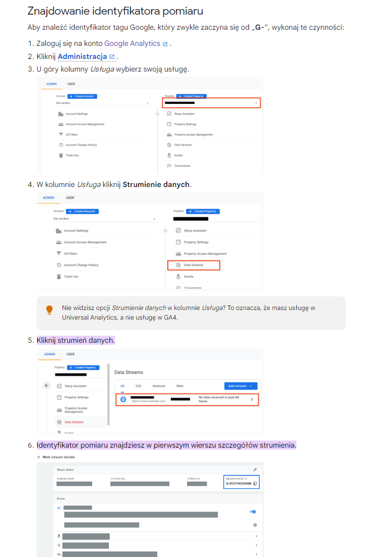 Gdzie w Google Analytics znajduje się identyfikator pomiaru?