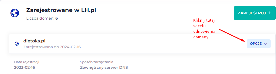 Jak wykonać odnowienie domeny?