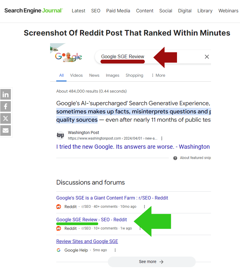 Poziome Adsy, faworyzacja Reddita i ekologia w Google