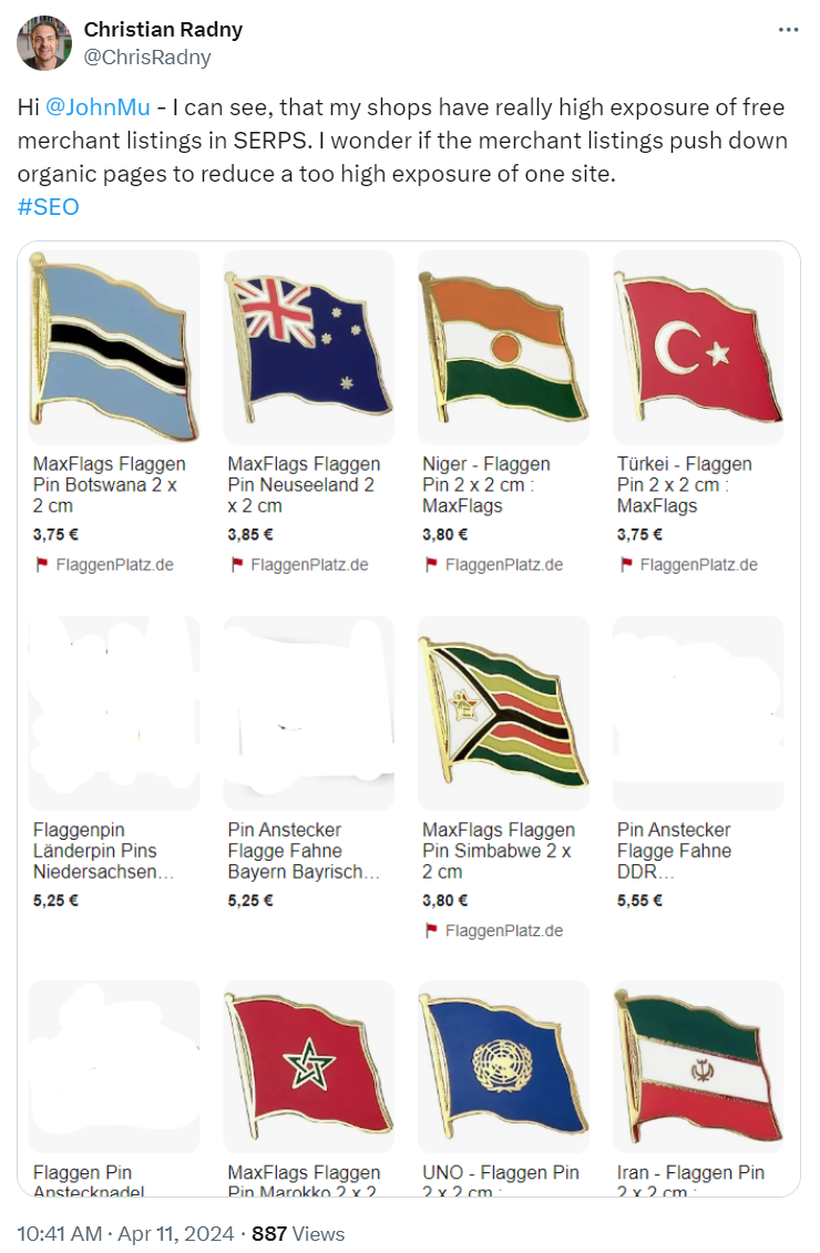 Pozycje w Google Shopping i Google Image nie wpływają na wyniki SERP!