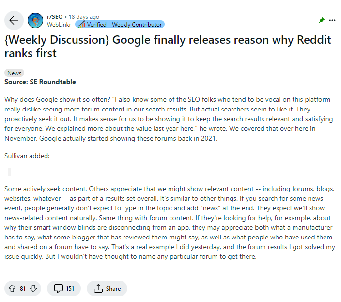 Poziome Adsy, faworyzacja Reddita i ekologia w Google