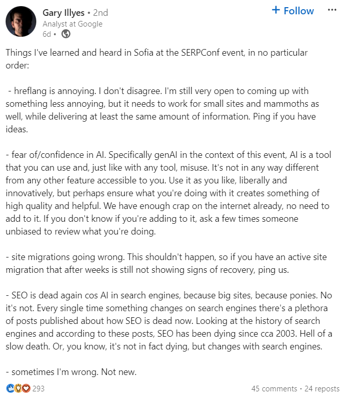 Czy "SEO is dead"? Wypowiedź analityka Google na istotne tematy!