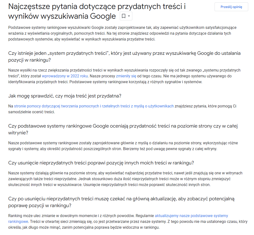 Nowe sygnały jakości od Google nie są wystarczające dla nowych witryn