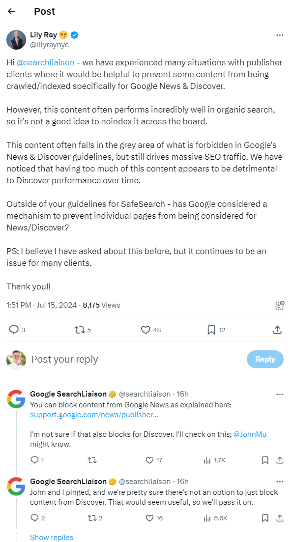 Tłumaczenie SERPów, blokowanie Discover Feed, obojętność Google
