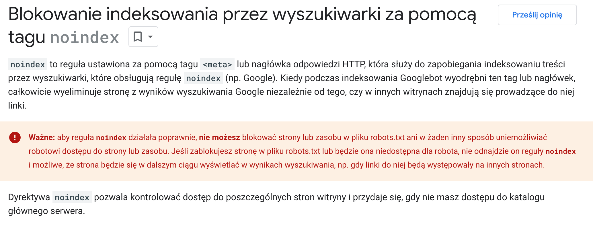 Noindex – czyli jak blokować indeksowanie?