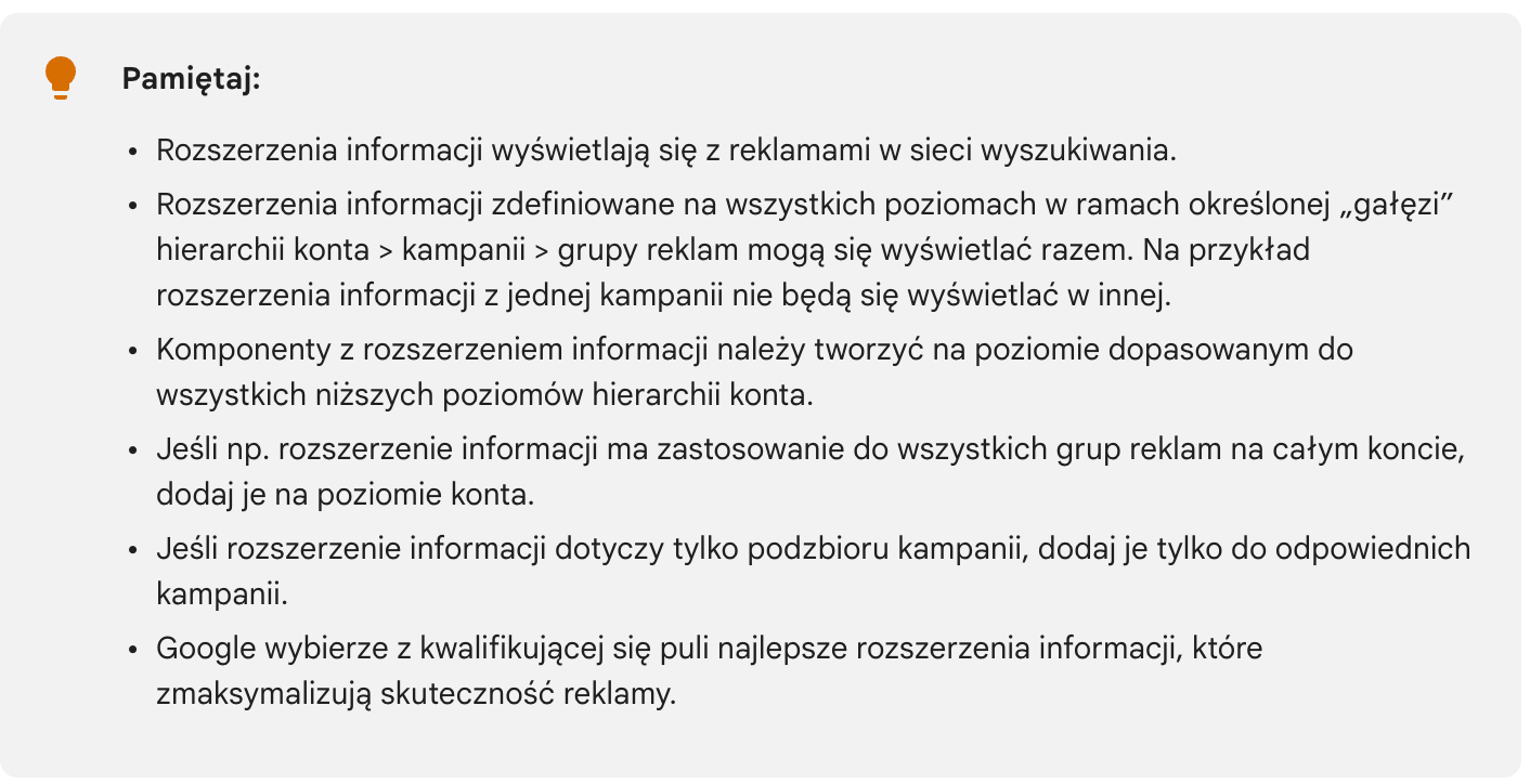 Rozszerzenie objaśnień