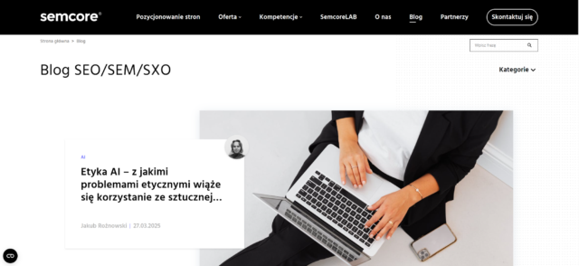Blog dotyczący tematyki SEO na newspolan.pro